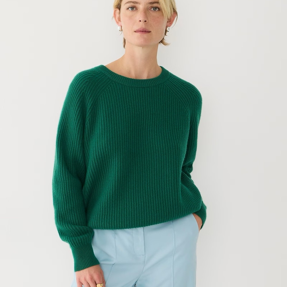J.Crew Ribbed cashmere oversized crewneck sweater